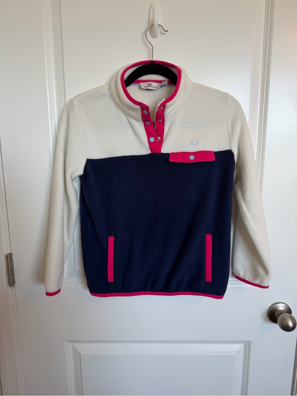 Vineyard Vines Girls Harbor Fleece Snap Pullover M